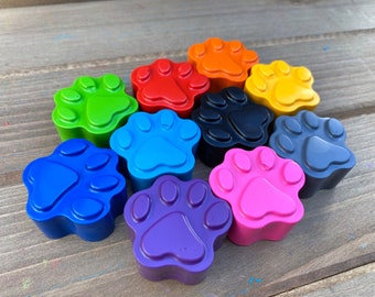 Dog Paw Print Crayons 10 Dog Party Favors Puppy Party Favors - Puppy Dog Birthday Party - Kids Party Favors - Class Party Favors - Kid Gift