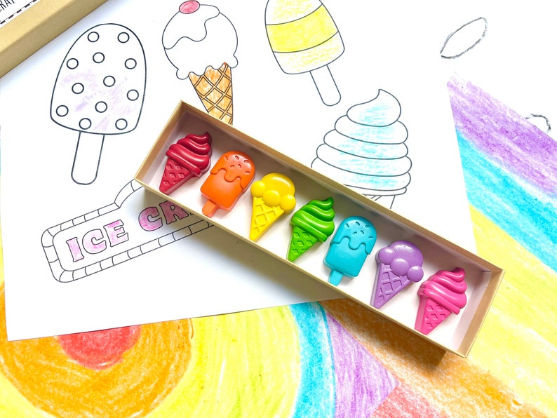 Ice Cream Crayons Ice Cream Party Favors Gifts For Kids Stocking Stuffers Easter Basket Stuffers Valentines Day Gifts For Kids image 7