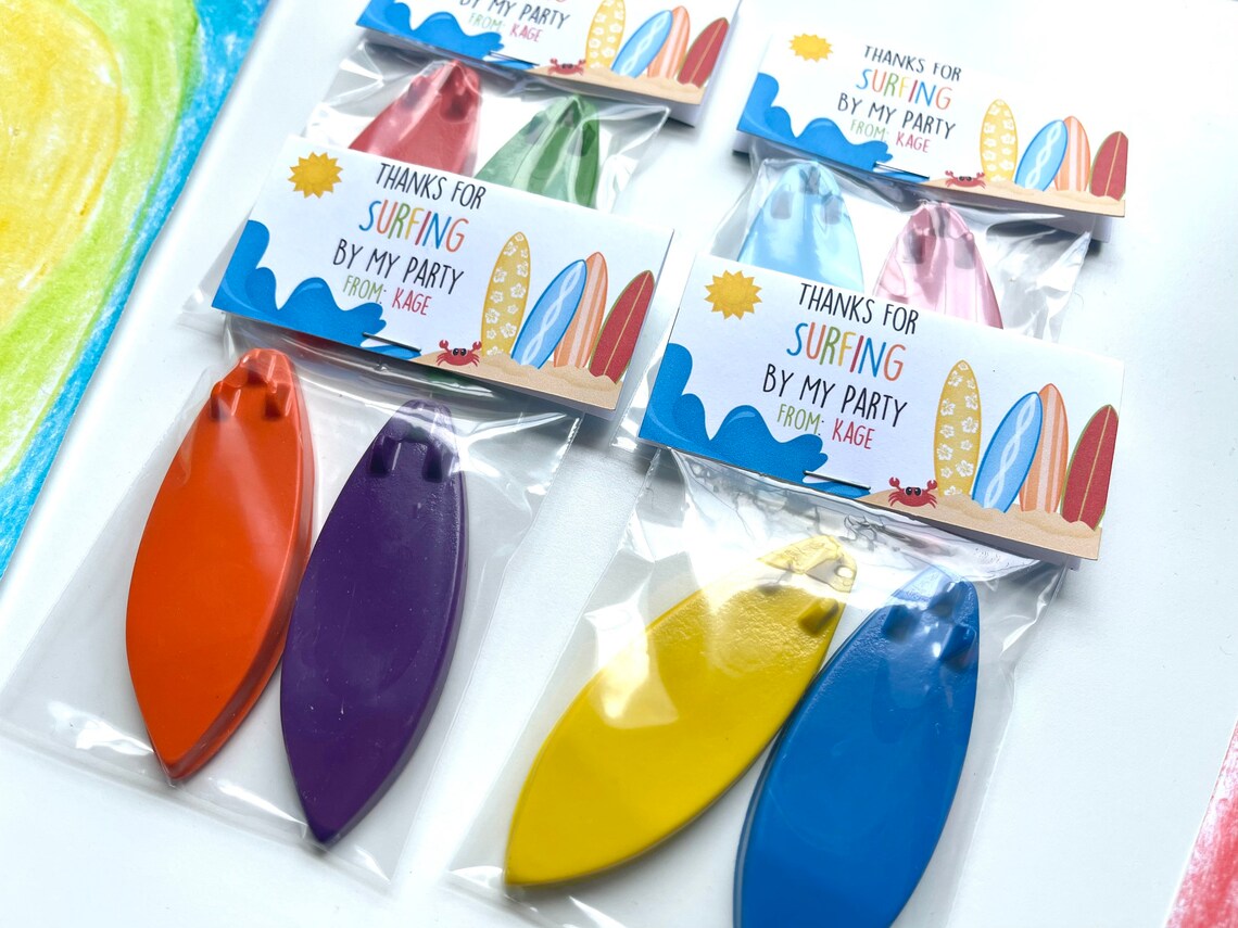 Surfboard Party Favors Surfboard Crayons Party Favors for Etsy