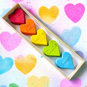 Conversation Heart Crayons Valentine's Day Gifts For Kids Valentines Day Class Favors Kids Valentine's Day Gifts Valentine's Gifts image 2