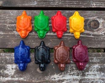 Turtle Crayons set of 10 - Turtle Party Favors - Turtle Crayons - Turtle Party - Turtle Birthday Party Favors - Turtle Gift - Crayons - Kids