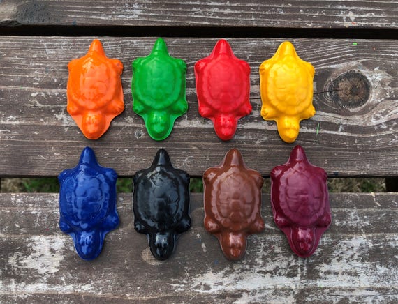 Turtle Crayons set of 10 - Turtle Party Favors - Turtle Crayons - Turtle Party - Turtle Birthday Party Favors - Turtle Gift - Crayons - Kids Il_570xn