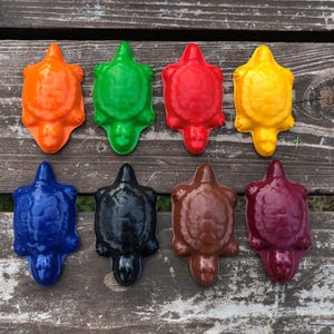 Turtle Crayons set of 40 Turtle Party Favors Turtle Crayons Turtle Party Turtle Birthday Party Favors Turtle Gift Crayons Kids image 3