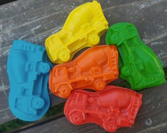 Cement Truck Crayons set of 10 - Cement Truck Party Favors - Construction Crayons - Construction Party Favors - Construction Birthday Party