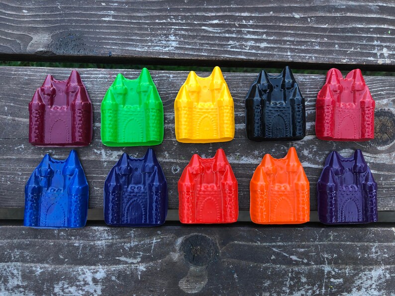 Castle Crayons 20 Castle Party Favors Princess Party Favors Kids Party Favors Class Party Favors Shaped Crayons Gifts For Kids image 1