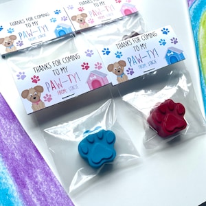 Puppy Pawty Party Favors - Dog Crayons - Puppy Dog Party Favors - Personalized Kids Party Favors - Puppy Party Favor Bags - Paw-Ty Favors