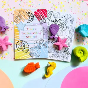 Mermaid Party Favors - Under The Sea Mermaid Crayons - Kids Birthday Party Favors - Personalized Kids Party Favors - Custom Party Supplies