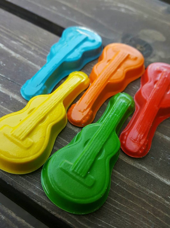 Guitar Crayons set of 12 - Guitar Party Favors - Guitar Party - Music Crayons - Music Party Favors - Music Party - Kids Party Favors - Gifts Il_570xn