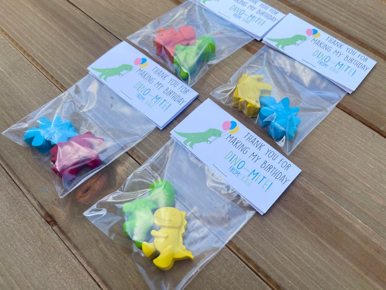 Dinosaur Party Favors Dinosaur Crayons Dinosaur Birthday Party Favors Kids Party Favors Dinosaur Party Favor Bags Class Favors image 6