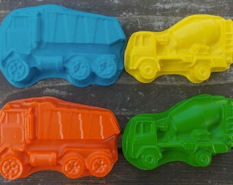 Dump Truck and Cement Truck Crayons set of 40 - party favors - construction crayons