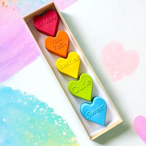 Conversation Heart Crayons Valentine's Day Gifts For Kids Valentines Day Class Favors Kids Valentine's Day Gifts Valentine's Gifts image 9