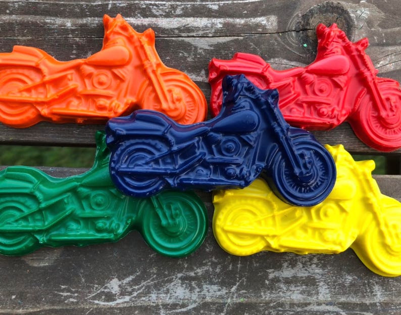 Motorcycle Party Favors Bike Crayons Motorcycle Crayons set of 5 Bike Birthday Party Motorcycle Gifts Motorcycle Birthday Party
