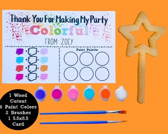 Personalized Art Party Favors - Princess Wand Paint Kit - Art Birthday Party - Paint Birthday - Princess Party Favors - Kids Party Favors