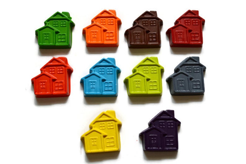 House Crayons set of 20 Home Crayons Home Party Favors Home Party House Party Kids Party Favors Kids Gifts House Gifts image 2
