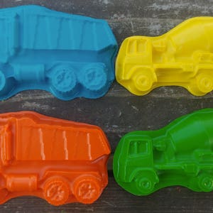 Dump Truck and Cement Truck Crayons set of 20 Construction Party Favors Construction Birthday Party Dump Truck Crayons Shaped Crayon image 5