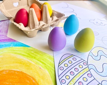 Easter Egg Crayons - Kids Easter Basket Fillers - Easter Gifts For Kids - Easter Basket Stuffers For Boys - Easter Basket Stuffers For Girls