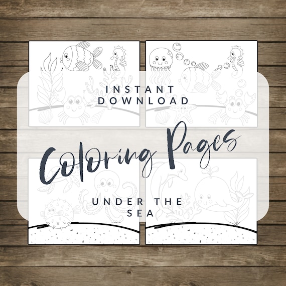 Under The Sea Coloring Pages  Instant Download  Under The