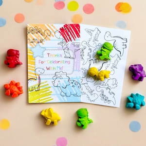 Dinosaur Party Favors - Dinosaur Crayons - Dinosaur Birthday Party Favors - Personalized Party Favors - Kids Party Favors - Dinosaur Party