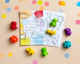 Dinosaur Party Favors - Dinosaur Crayons - Dinosaur Birthday Party Favors - Personalized Party Favors - Kids Party Favors - Dinosaur Party