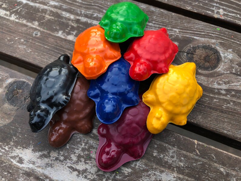 Turtle Crayons set of 40 Turtle Party Favors Turtle Crayons Turtle Party Turtle Birthday Party Favors Turtle Gift Crayons Kids image 5