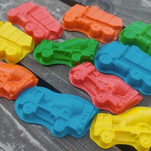 Dump Truck and Cement Truck Crayons set of 20 Construction Party Favors Construction Birthday Party Dump Truck Crayons Shaped Crayon image 7