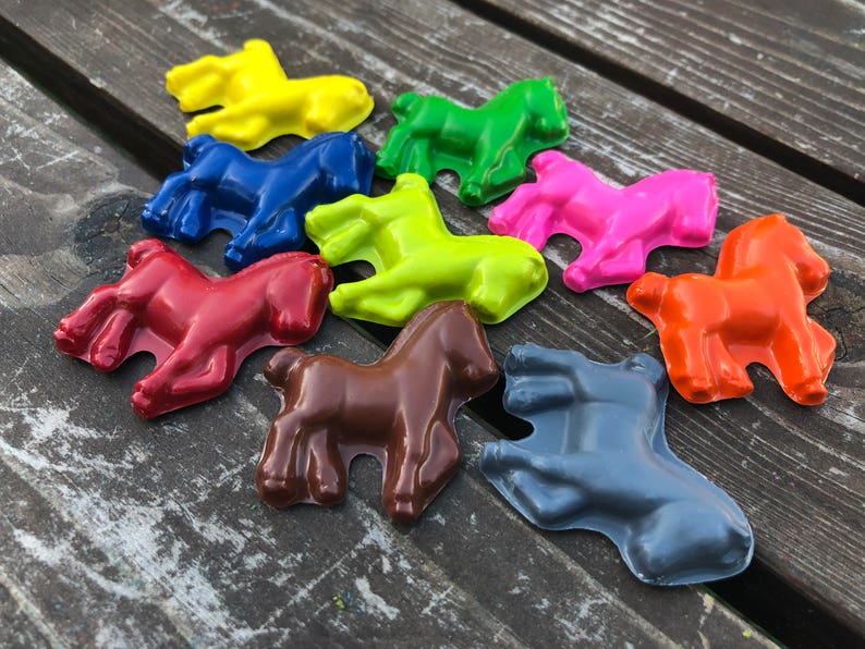 Horse Crayons set of 10 Horse Party Favors Horse Birthday Party Favors Horse Party Shaped Crayons Horses Crayons Horse Gifts afbeelding 3