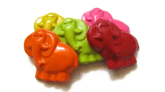 Elephant crayons set of 20 - party favors - elephant party - elephant birthday party - elephants - zoo party - animal party - elephant gift Il_570xn