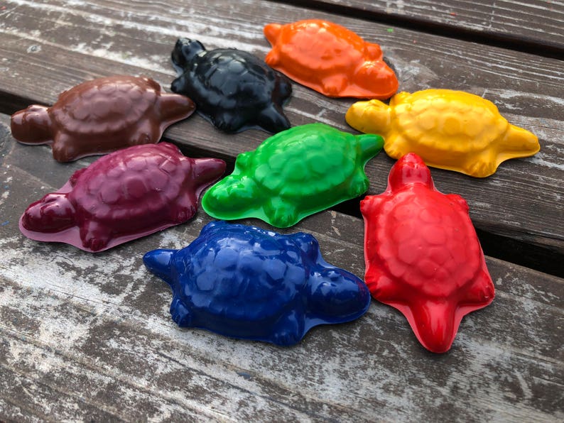 Turtle Crayons set of 40 Turtle Party Favors Turtle Crayons Turtle Party Turtle Birthday Party Favors Turtle Gift Crayons Kids image 1
