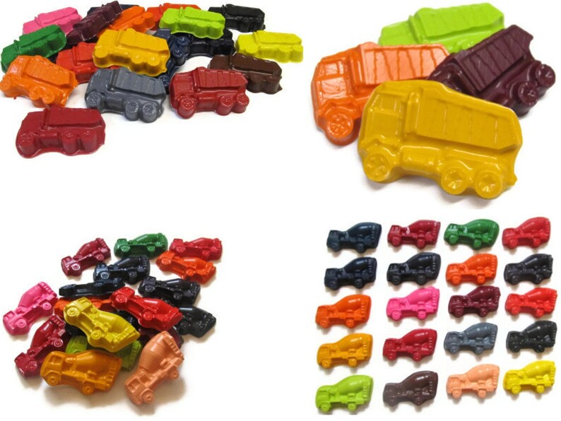 Dump Truck and Cement Truck Crayons set of 20 Construction Party Favors Construction Birthday Party Dump Truck Crayons Shaped Crayon image 8