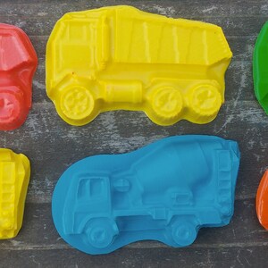 Dump Truck and Cement Truck Crayons set of 20 Construction Party Favors Construction Birthday Party Dump Truck Crayons Shaped Crayon image 2