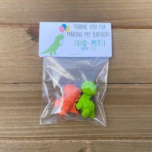 Dinosaur Party Favors Dinosaur Crayons Dinosaur Birthday Party Favors Kids Party Favors Dinosaur Party Favor Bags Class Favors image 3