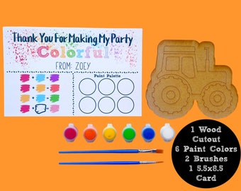 Personalized Art Party Favors - Tractor Paint Kit - Art Birthday Party - Paint Birthday Party - Tractor Party Favors - Paint Party Favors