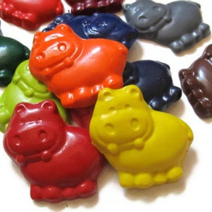 Hippo Crayons set of 50 Hippo Party Favors Hippo Birthday Hippo Party Hippo Crayons Shaped Crayons Classroom Favors Gifts image 4