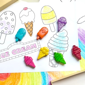 Ice Cream Crayons Ice Cream Party Favors Gifts For Kids Stocking Stuffers Easter Basket Stuffers Valentines Day Gifts For Kids image 5