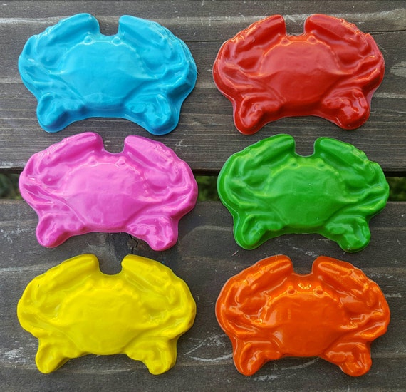 Crab Crayons set of 10 Crab Party Favors Crab Party Kids Etsy