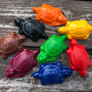 Turtle Crayons set of 40 Turtle Party Favors Turtle Crayons Turtle Party Turtle Birthday Party Favors Turtle Gift Crayons Kids image 2