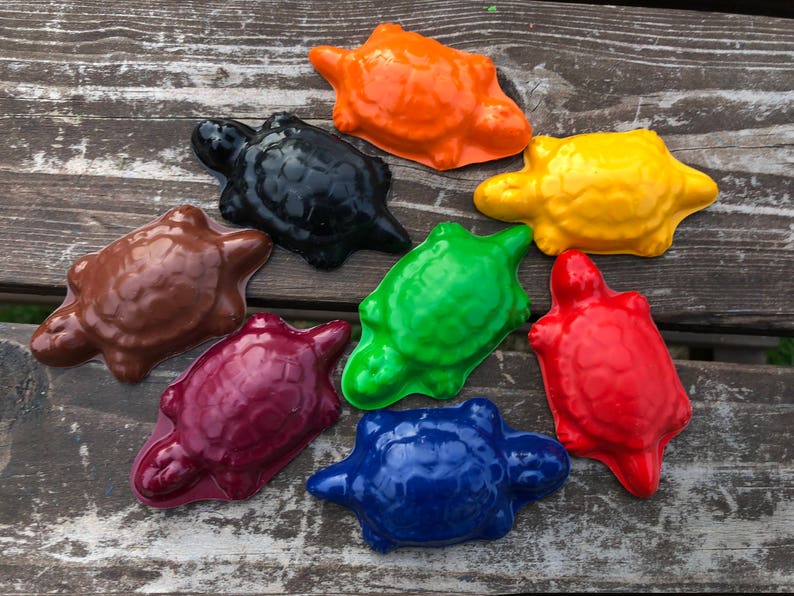 Turtle Crayons set of 40 Turtle Party Favors Turtle Crayons Turtle Party Turtle Birthday Party Favors Turtle Gift Crayons Kids image 2