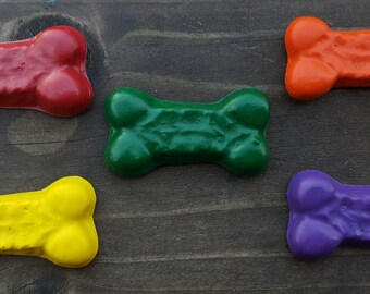 Dog bone Crayons set of 10 - Dog Party Favors - Dog Birthday Party - Classroom Favors - Kids Gifts - Kids Party Favor Crayons - Puppy Party