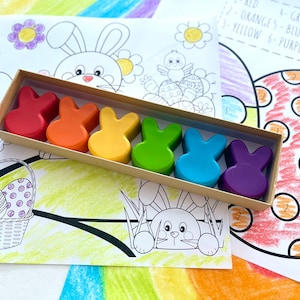 Bunny Crayons - Kids Easter Basket Stuffers - Boys Easter Basket Stuffers - Girls Easter Basket Stuffers - Toddler Easter Basket Stuffers