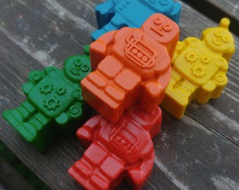 Robot Crayons Set Of 24 - Robot Party Favors - Robot Crayons - Robot Birthday Party Favors - Party Favors - Robot Gift - Crayons - Robots