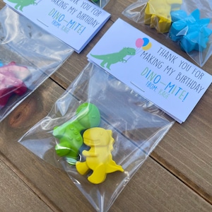 Dinosaur Party Favors Dinosaur Crayons Dinosaur Birthday Party Favors Kids Party Favors Dinosaur Party Favor Bags Class Favors image 1