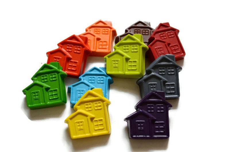 House Crayons set of 20 Home Crayons Home Party Favors Home Party House Party Kids Party Favors Kids Gifts House Gifts image 5