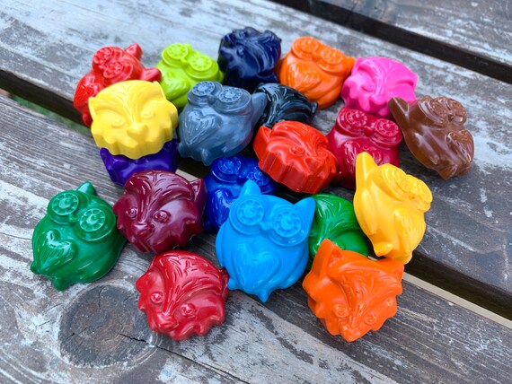 Woodland Crayons Set of 40 - Woodland Party Favors - Kids Gifts - Gifts For Kids - Owl Party Favors - Fox Party Favors - Forest Animals Il_570xn