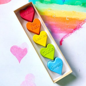 Conversation Heart Crayons Valentine's Day Gifts For Kids Valentines Day Class Favors Kids Valentine's Day Gifts Valentine's Gifts afbeelding 5