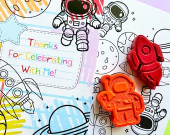Outer Space Party Favors - Space Crayons - Kids Space Party Favors - Personalized Kids Party Favors - Outer Space Birthday Party Favors