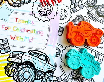 Monster Truck Crayon Party Favors - Monster Trucks - Monster Truck Birthday Party Supplies - Personalized Party Favors - Kids Party Favors