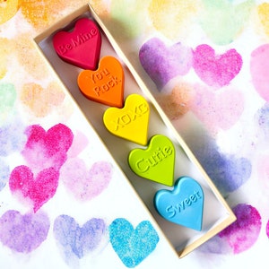 Conversation Heart Crayons Valentine's Day Gifts For Kids Valentines Day Class Favors Kids Valentine's Day Gifts Valentine's Gifts image 4