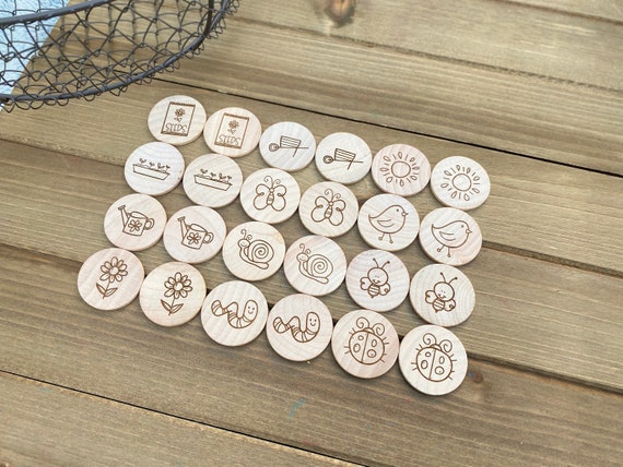 Memory Match Game - Garden Match Game - Stocking Stuffers For Kids - Easter Basket Stuffers - Montessori - Waldorf - Reggio - Gifts For Kids Il_570xn