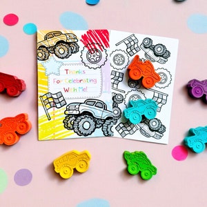 Monster Truck Party Favors - Monster Truck Crayons - Monster Truck Birthday Party Favors - Personalized Party Favors - Kids Party Favors