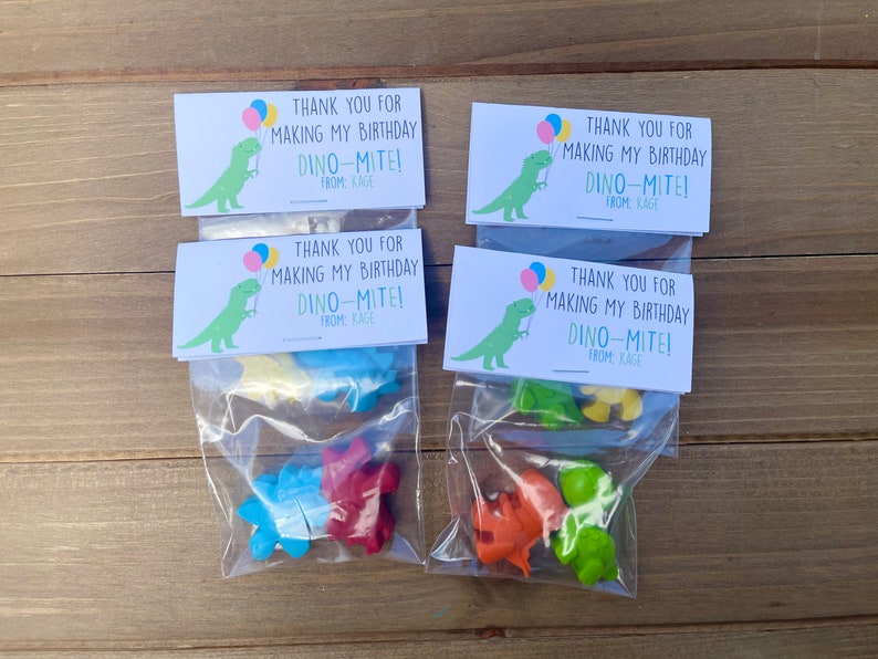 Dinosaur Party Favors Dinosaur Crayons Dinosaur Birthday Party Favors Kids Party Favors Dinosaur Party Favor Bags Class Favors image 5